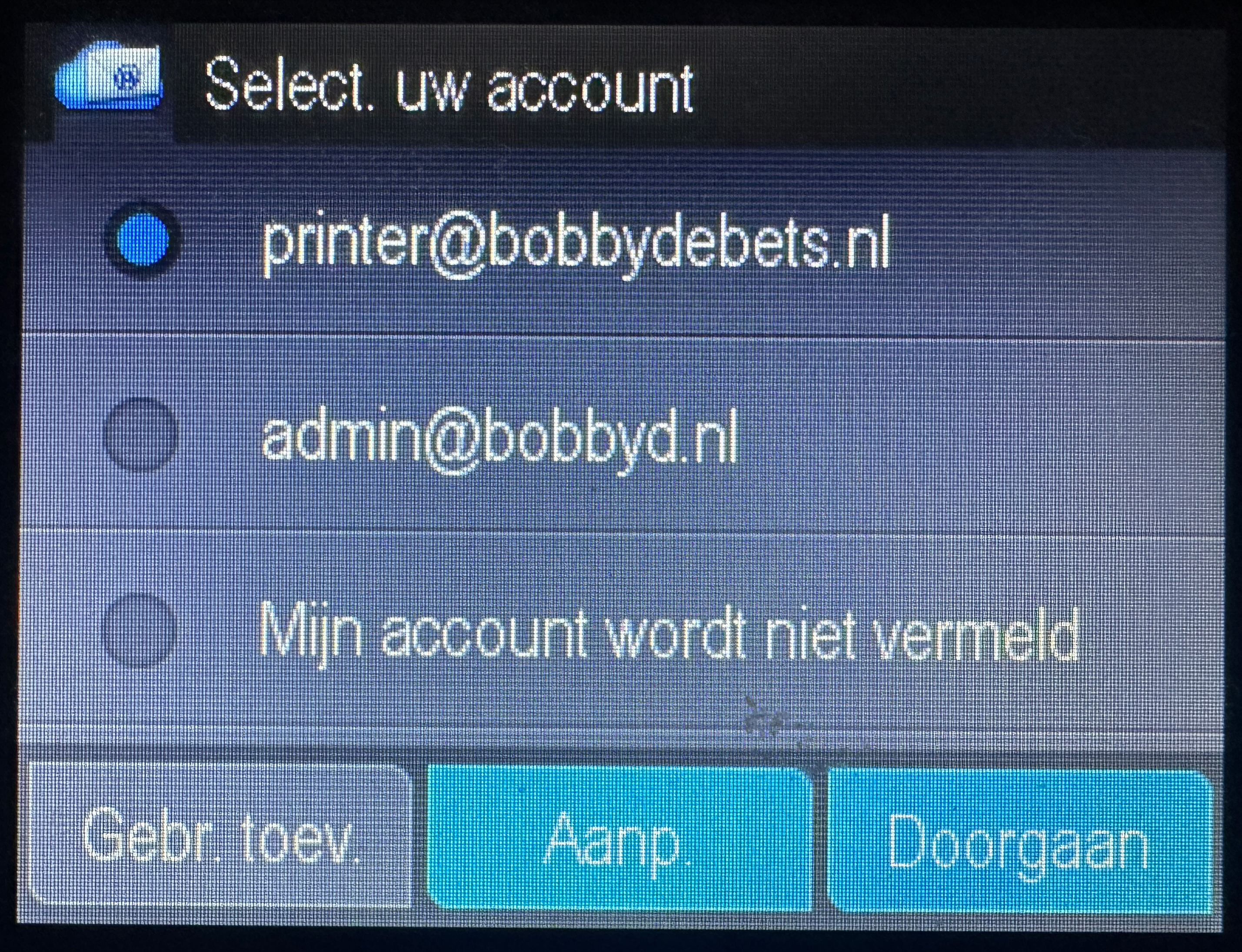 Account selecteren